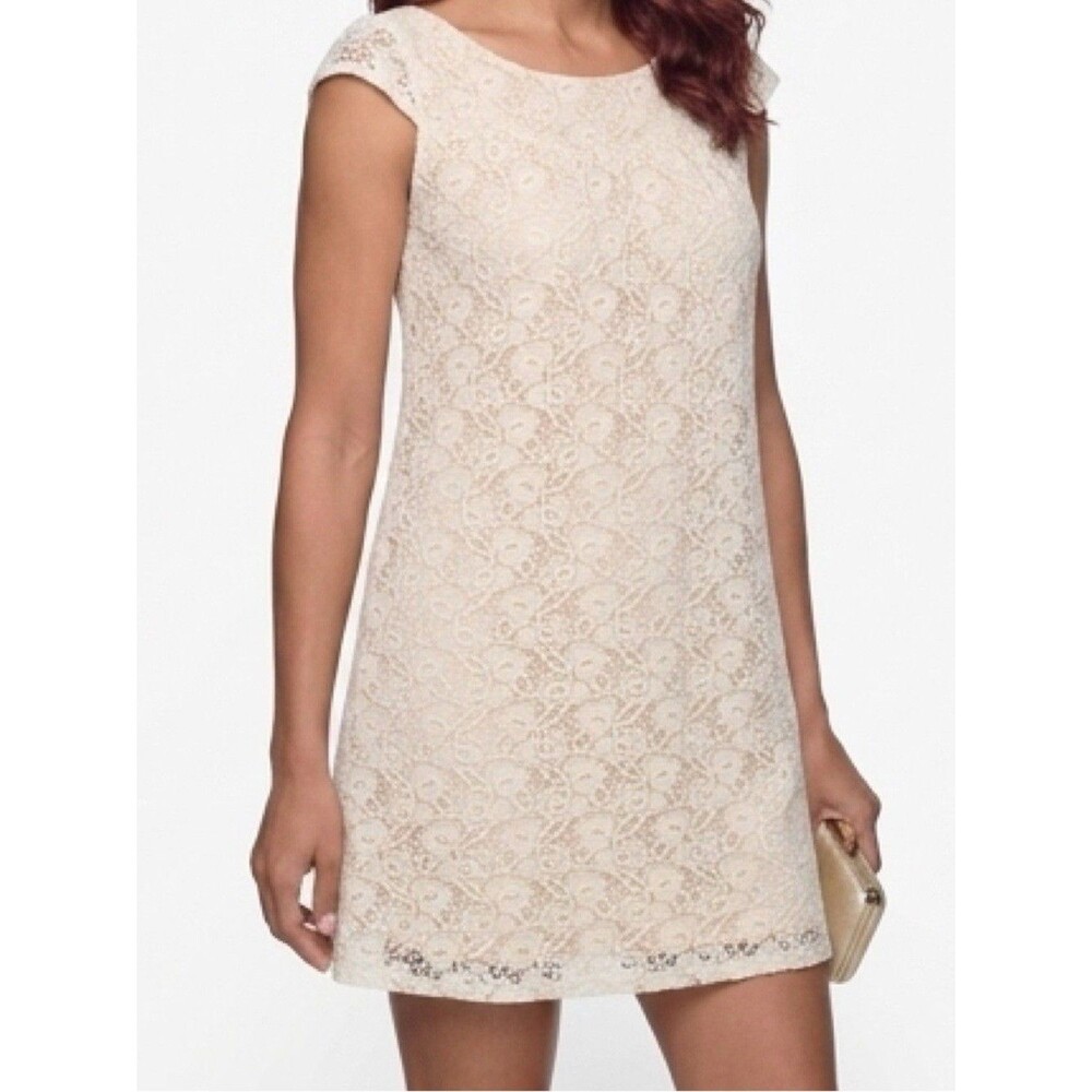 Velvet Torch Cream Lace A-Line Dress